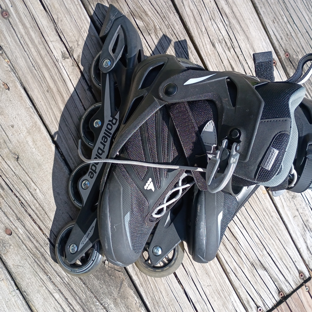 Black Rollerblade Inline Skates with Silver Accents